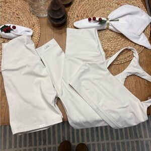 White Sports Bra and Leggings Set